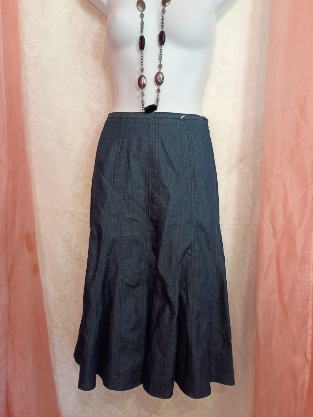 🛍️ BUNDLE ONLY🛍️Larry Levine Dark Blue A-Line Denim Skirt